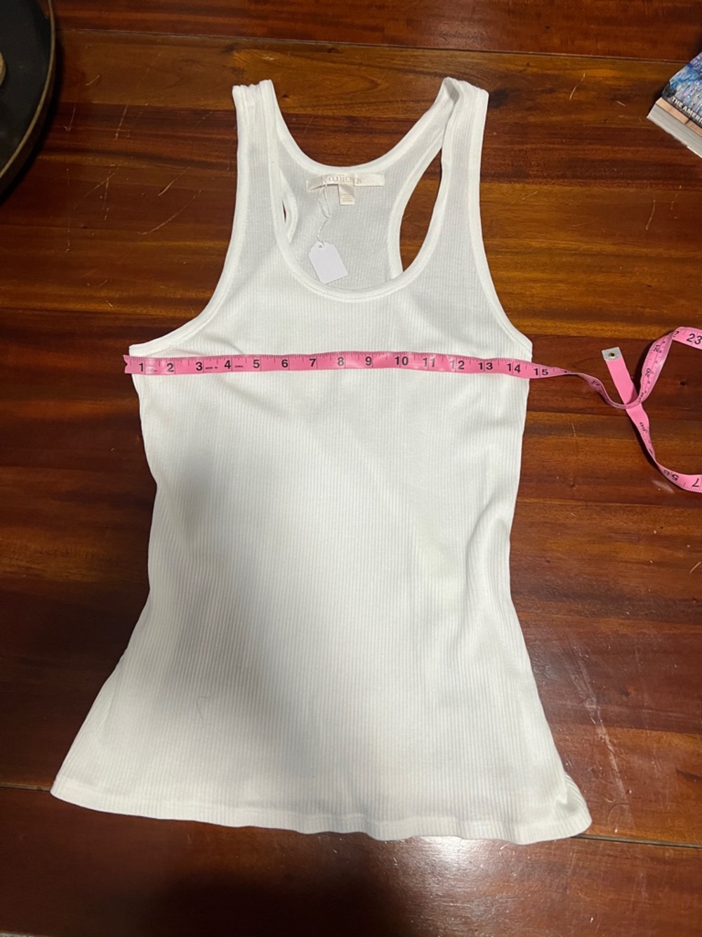 Nordstrom White Ribbed Racerback Tank - Picture 5 of 6